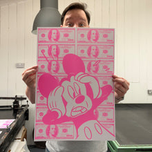 Load image into Gallery viewer, Fluorescent Pink Scared Mickey Print