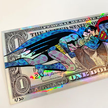 Load image into Gallery viewer, AP Batman vs Superman Large Iridescent $1 Dollar Bill
